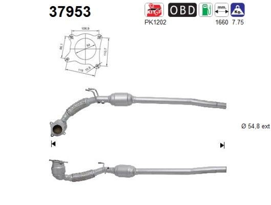 AS Catalytic converter Article number: 37953 cheaply