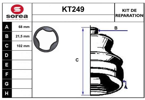 SERA Bellow Set, drive shaft Article number: KT249 cheaply