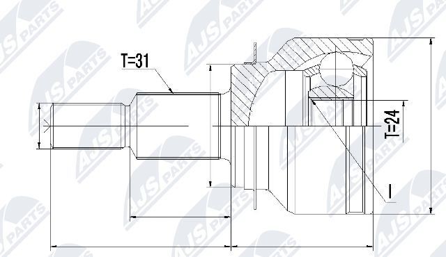 NTY Joint kit, drive shaft Article number: NPZ-MZ-055 cheaply