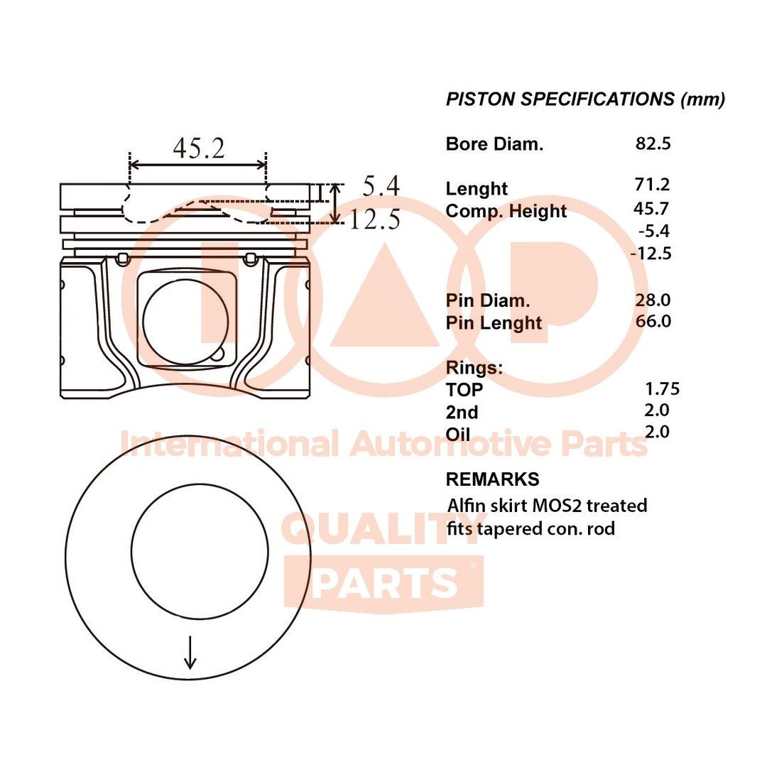 IAP QUALITY PARTS Piston Article number: 100-03104 cheaply