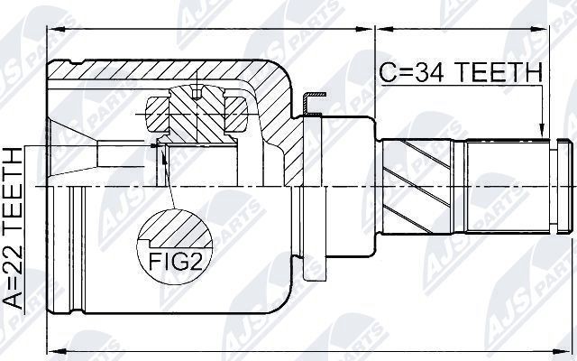 NTY Joint kit, drive shaft Article number: NPW-FR-051 cheaply