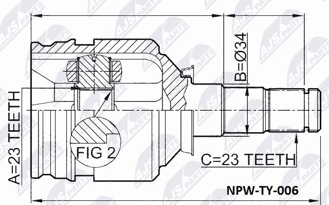 NTY Joint kit, drive shaft Article number: NPW-TY-006 cheaply