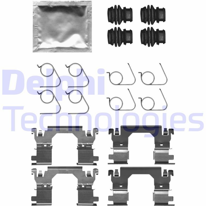 DELPHI LX0701 Monteringssæt til bremseklodser KOLEOS 2.5 Sce 4WD 170 HK Benzin