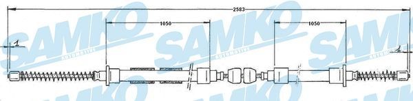 SAMKO Hand brake cable Article number: C0605B cheaply
