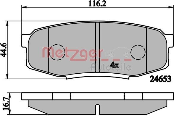 METZGER Brake pad set Article number: 1170875 cheaply