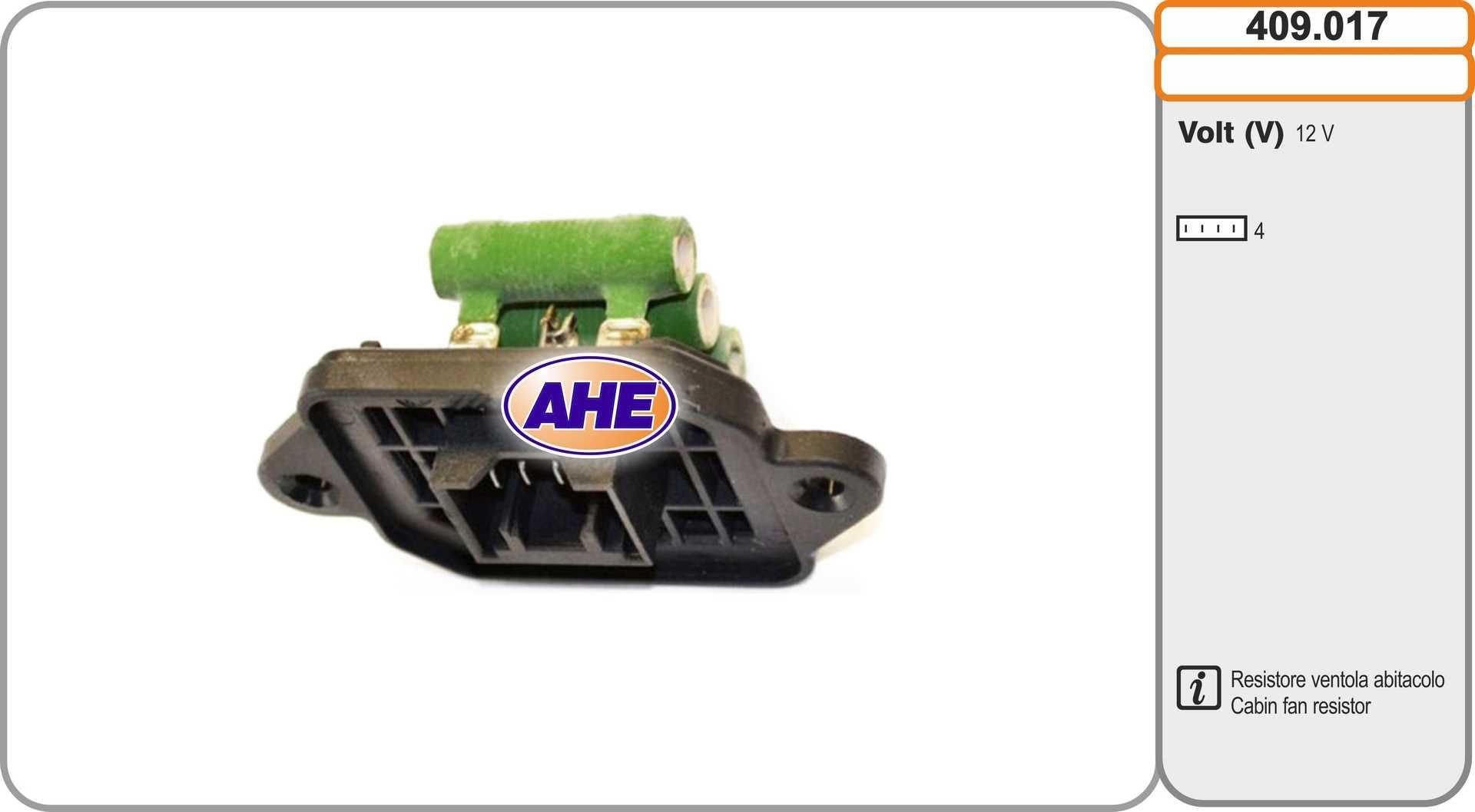 AHE Pre-resistor, electro motor radiator fan Article number: 409.017 cheaply