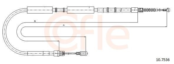COFLE Hand brake cable Article number: 92.10.7536 cheaply