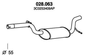 PEDOL Middle silencer Article number: 028.063 cheaply