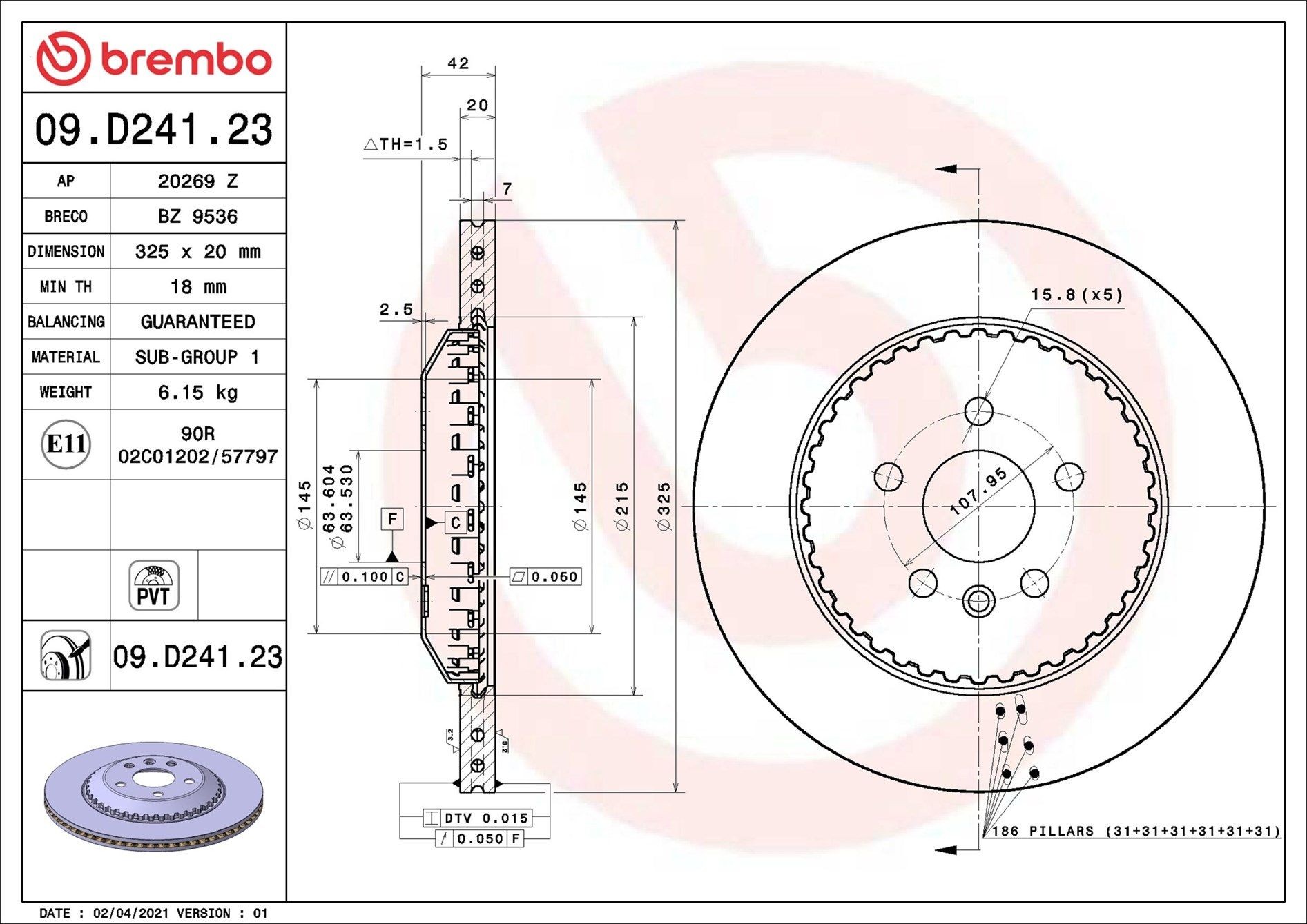 BREMBO Brake disc Article number: 09.D241.23 cheaply