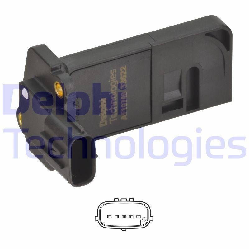 DELPHI Mass air flow sensor Article number: AF10749-12B1 cheaply