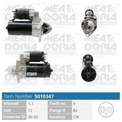 MEAT & DORIA Starter motor Article number: 5010347 cheaply