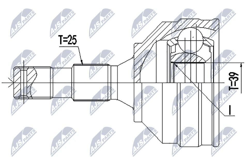 NTY Joint kit, drive shaft Article number: NPZ-PE-029 cheaply
