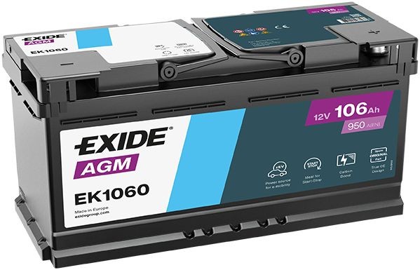 EXIDE Battery Article number: EK1060 cheaply