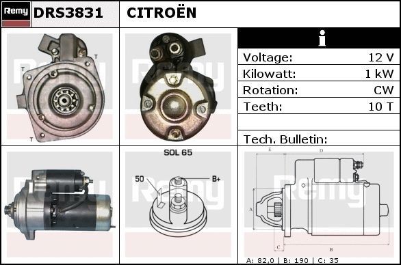 DELCO REMY Starter motor Article number: DRS3831 cheaply