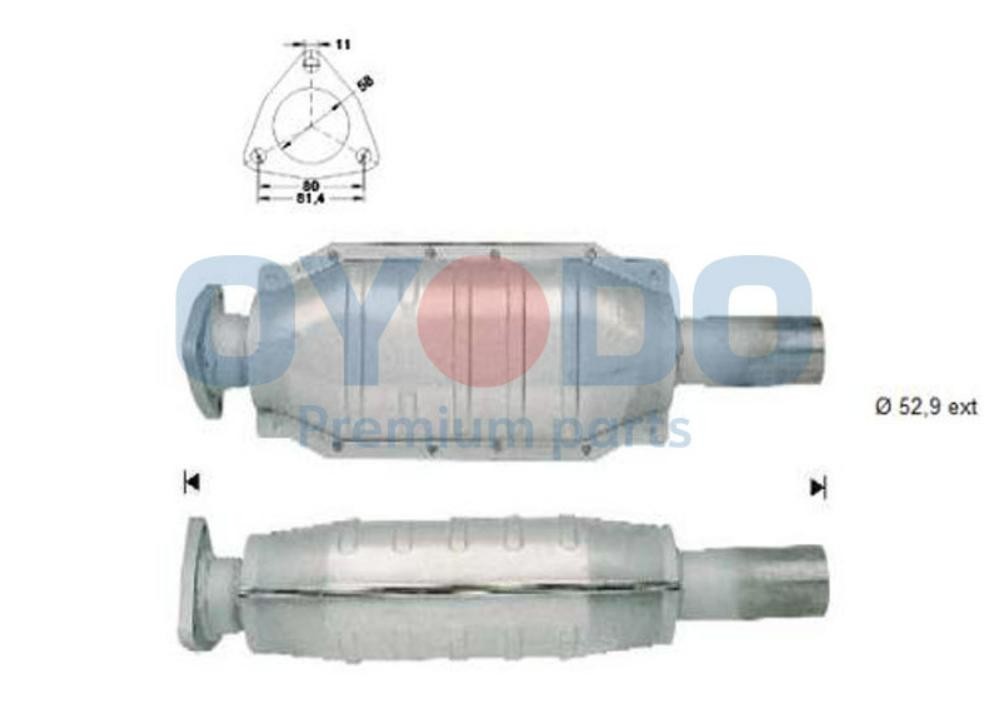 Oyodo Catalytic converter Article number: 10N0119-OYO cheaply