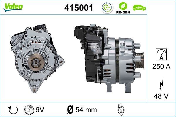 VALEO 415001 Käivitusgeneraator RANGE ROVER P360 MHEV 4x4 360 HP Bensiin/elekter 2021