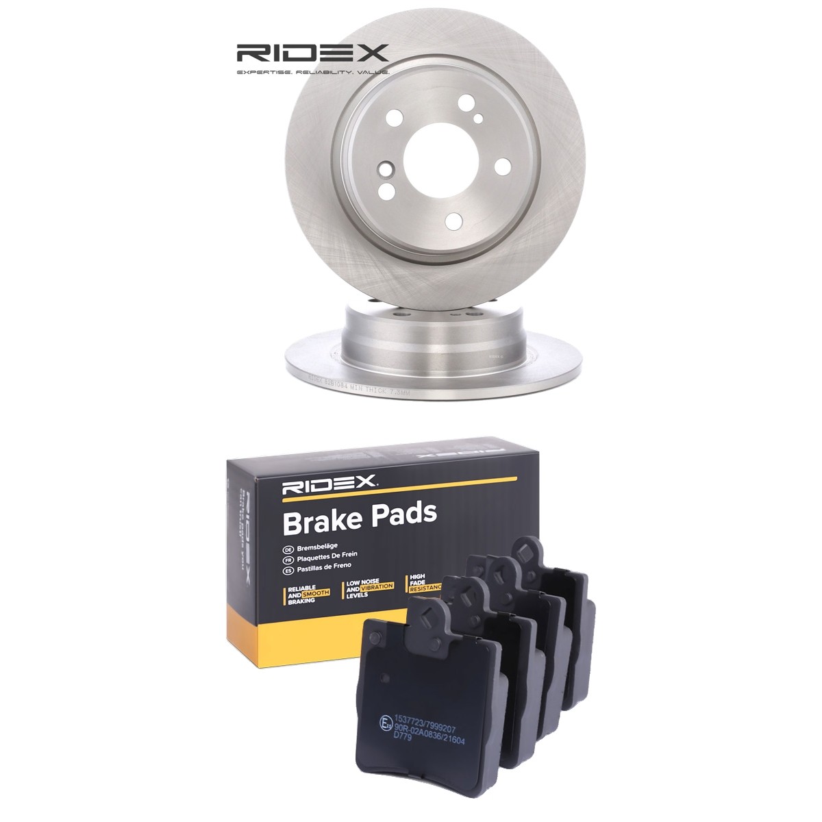 RIDEX Brake discs and pads set Article number: 3405B2321 cheaply