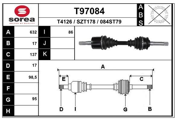 EAI Drive shaft Article number: T97084 cheaply