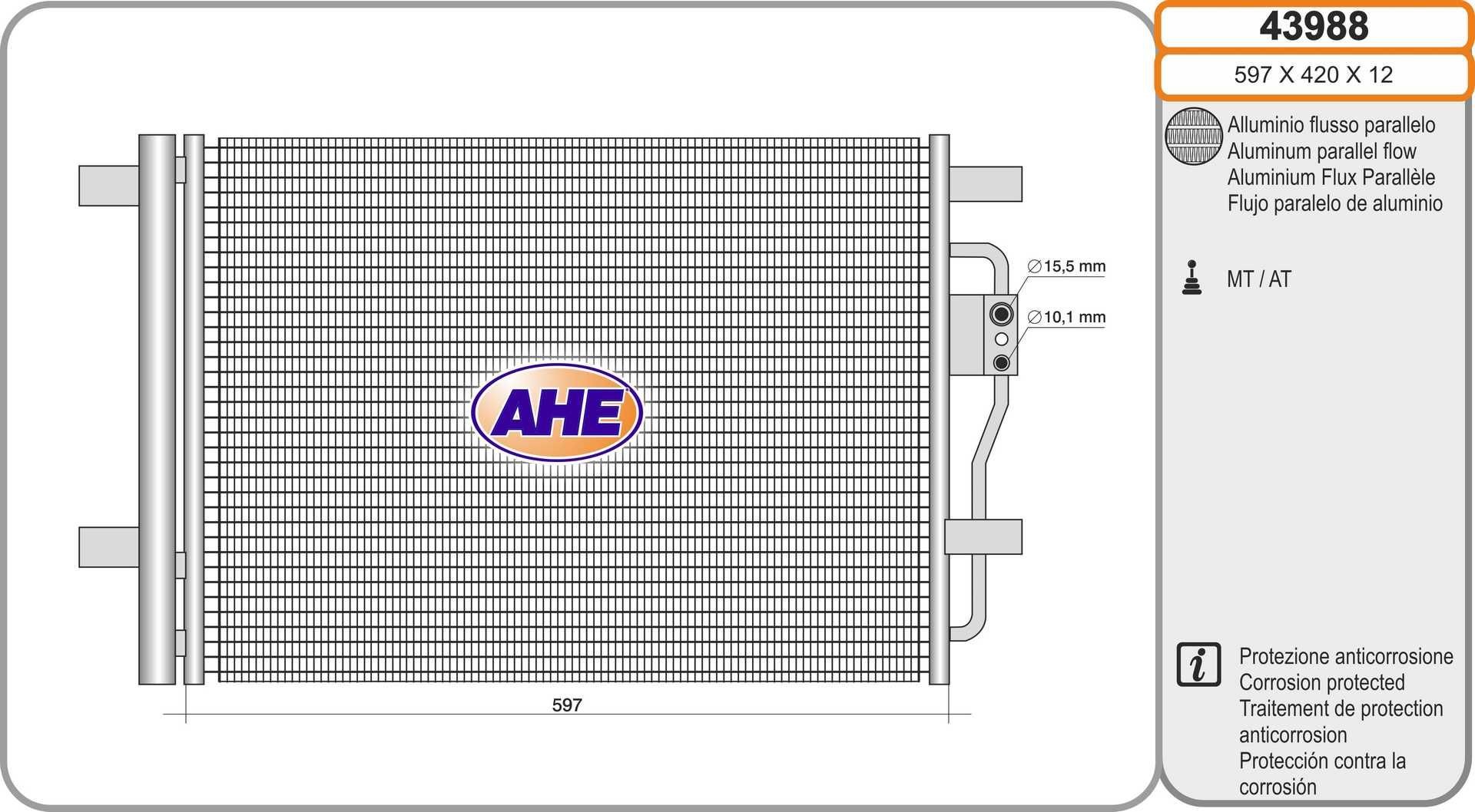 AHE Air conditioning condenser Article number: 43988 cheaply
