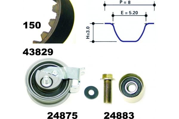 MAPCO Timing belt kit Article number: 23912 cheaply