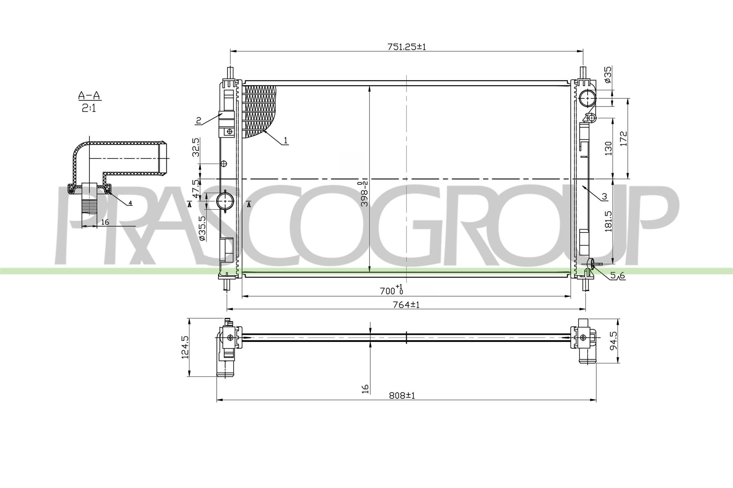PRASCO Radiaator, mootorijahutus Artikli number: JE030R001 soodsalt