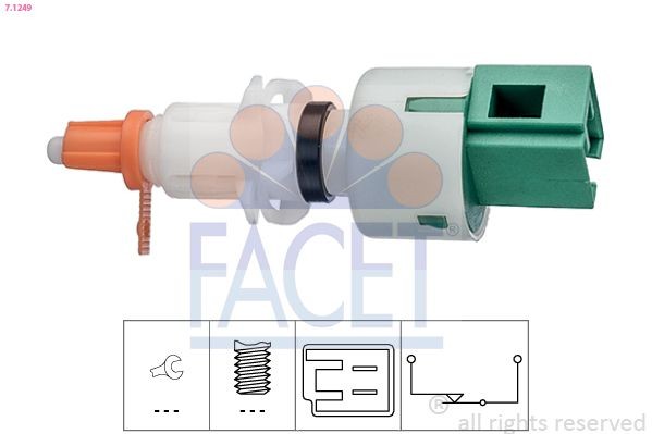 FACET 7.1249 Switch, clutch control (cruise control) FIORINO 1.3 JTD Multijet 80 PS Diesel