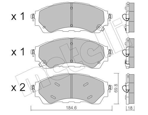 METELLI Brake pad set Article number: 22-1343-1 cheaply