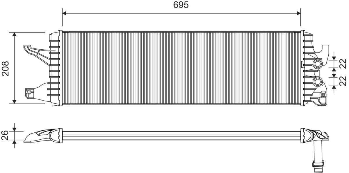 VALEO Engine radiator Article number: 701405 cheaply