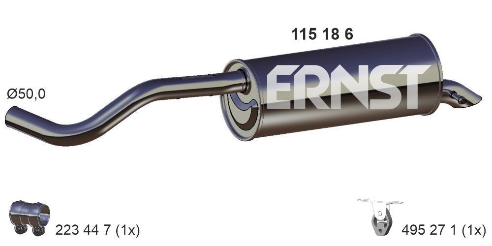 ERNST Rear silencer Article number: 115186 cheaply