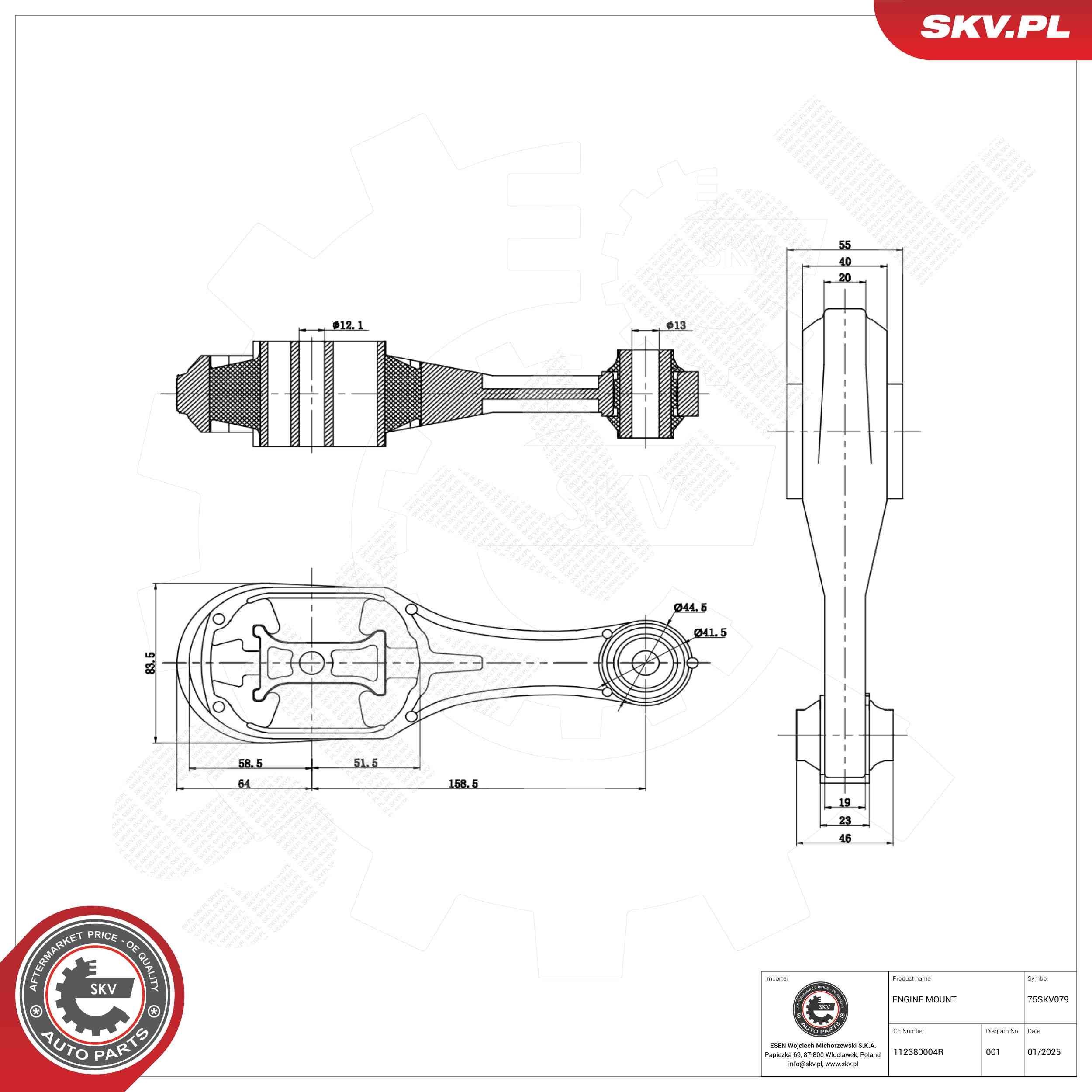 ESEN SKV Engine mount Article number: 75SKV079 cheaply
