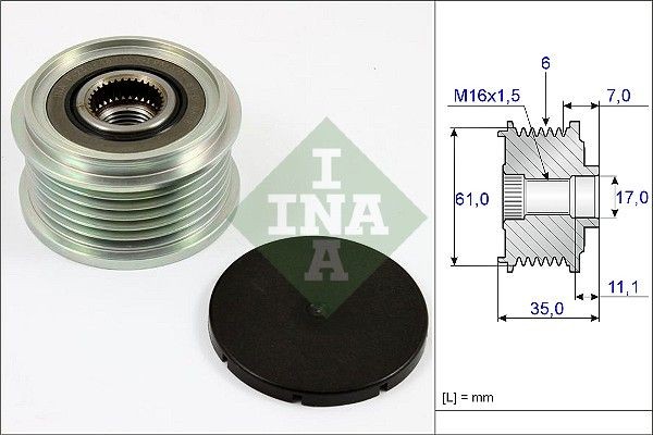 INA Alternator Freewheel Clutch Article number: 535 0022 10 cheaply