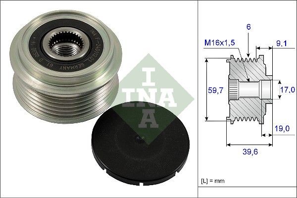 INA Alternator Freewheel Clutch Article number: 535 0065 10 cheaply