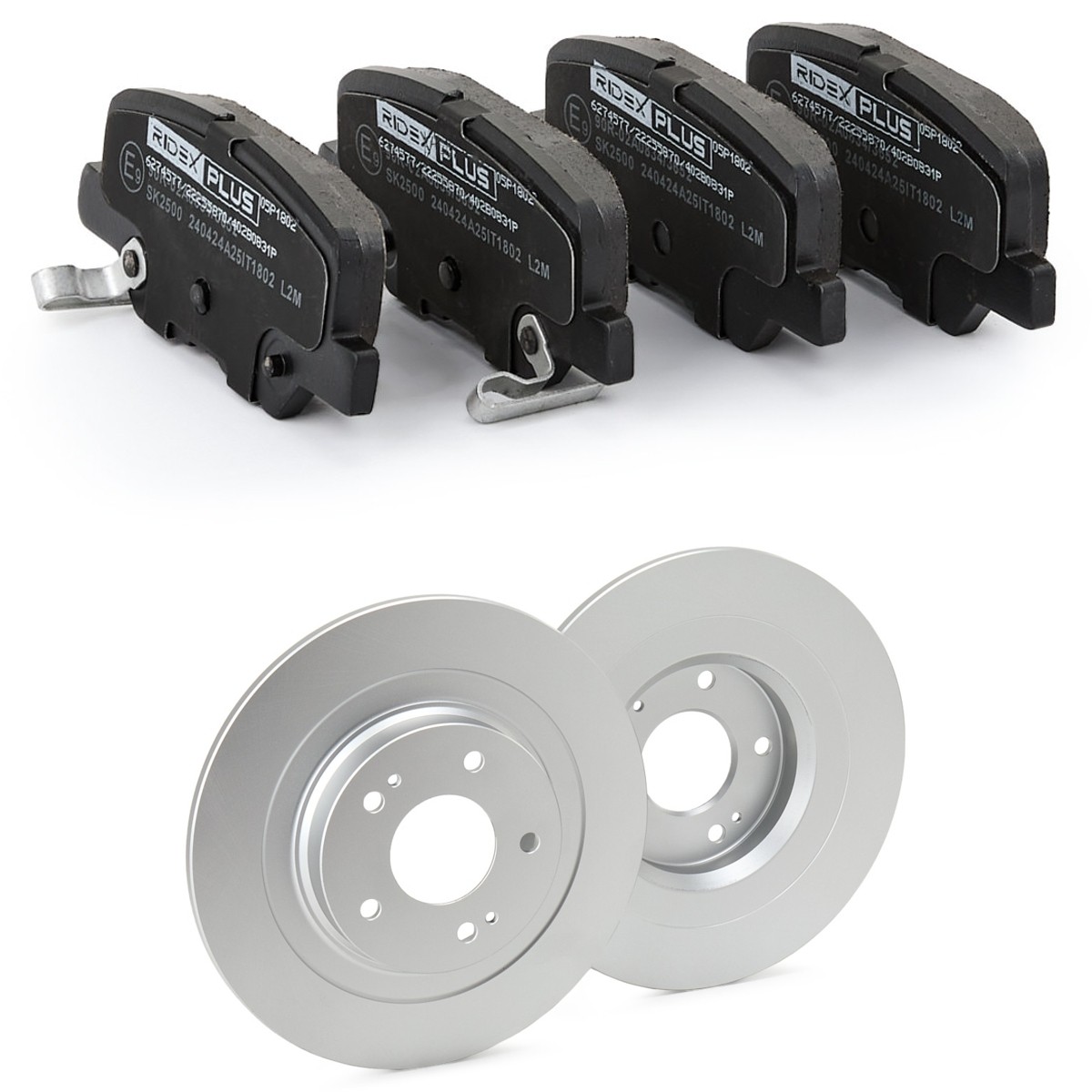 RIDEX PLUS Brake discs and pads set Article number: 3405B1912P cheaply