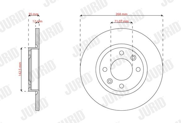JURID Brake disc Article number: 563812JC cheaply