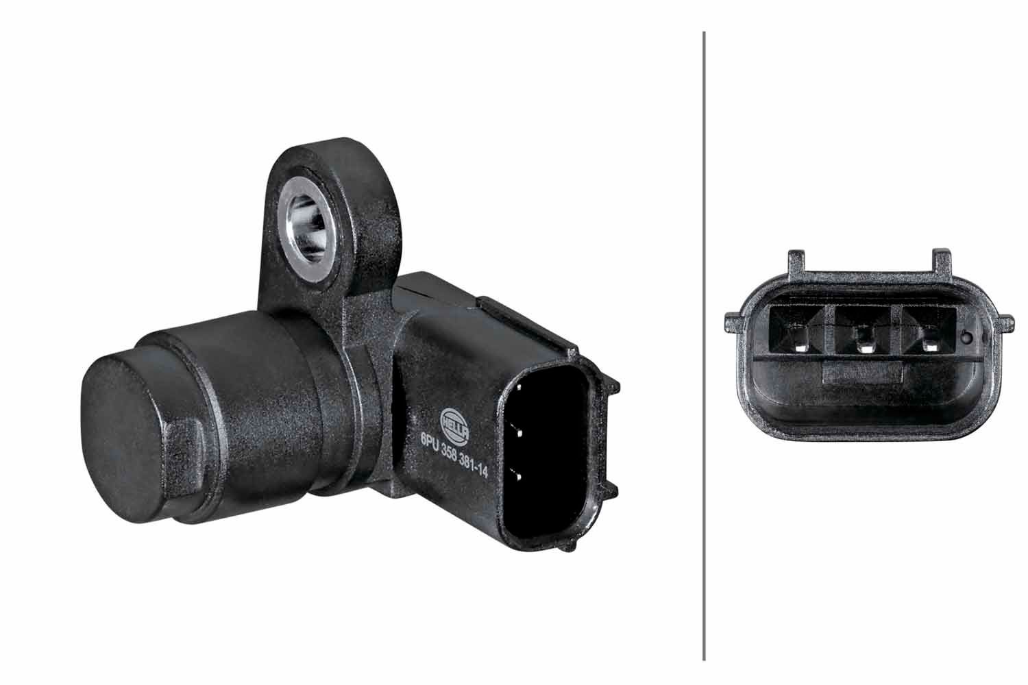 HELLA Camshaft position sensor Article number: 6PU 358 381-141 cheaply
