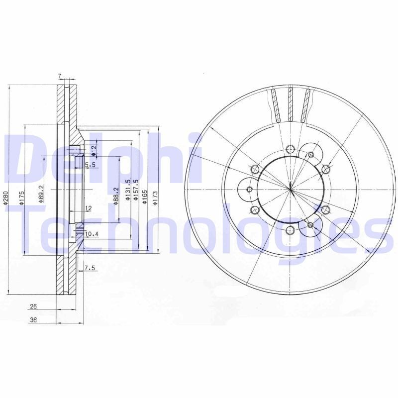 DELPHI Brake disc Article number: BG3378 cheaply