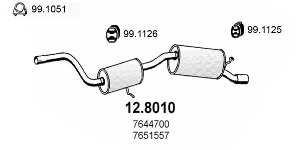 ASSO Middle- / End Silencer Article number: 12.8010 cheaply