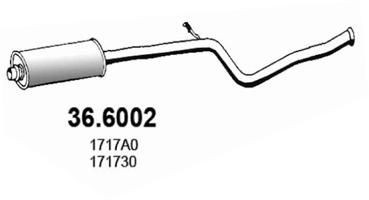 ASSO Middle silencer Article number: 36.6002 cheaply