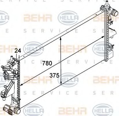 HELLA Engine radiator Article number: 8MK 376 745-034 cheaply