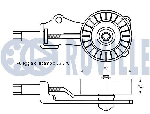 RUVILLE Tensioner Lever, v-ribbed belt Article number: 55606 cheaply