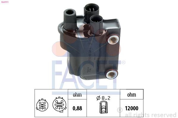 FACET Ignition coil Article number: 9.6111 cheaply