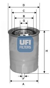UFI Fuel filter Article number: 24.339.00 cheaply