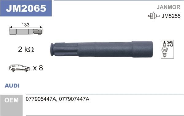 JANMOR JM2065 Plug, coil A8 3.7 230 PS Petrol 2002