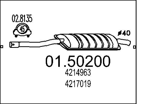 MTS Middle silencer Article number: 01.50200 cheaply