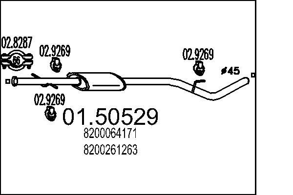 MTS Middle silencer Article number: 01.50529 cheaply