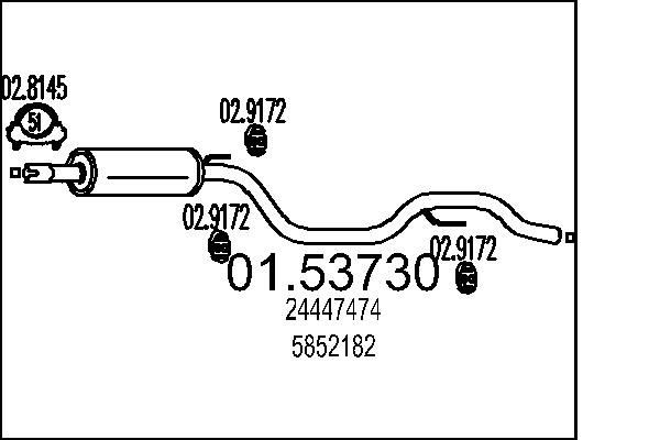 MTS Middle silencer Article number: 01.53730 cheaply