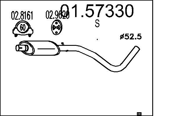 MTS Middle silencer Article number: 01.57330 cheaply