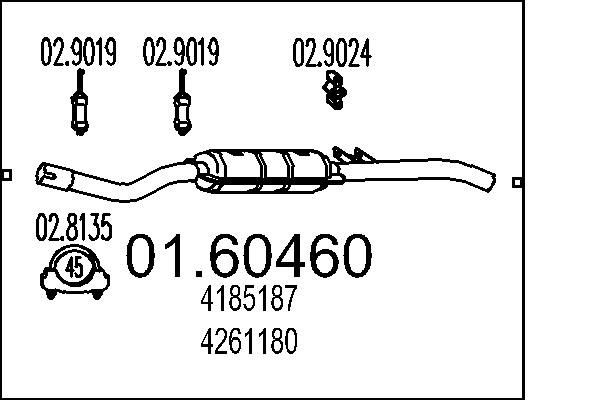 MTS Rear silencer Article number: 01.60460 cheaply
