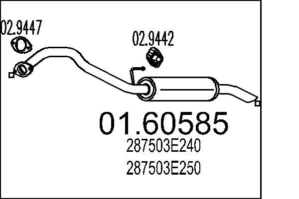 MTS Rear silencer Article number: 01.60585 cheaply