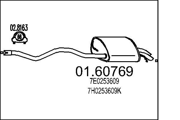 MTS Rear silencer Article number: 01.60769 cheaply